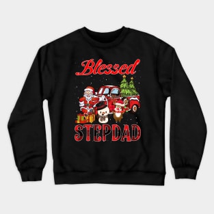 Blessed Stepdad Red Plaid Christmas Crewneck Sweatshirt